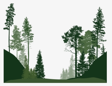 Transparent Forest Clipart - Forest Trees Silhouette Png, Png Download, Transparent PNG