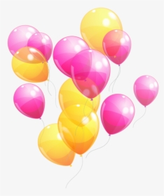 Pink And Yellow Birthday Balloons, HD Png Download, Transparent PNG