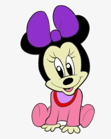 Baby Minnie Mouse Png - Cartoon Sketch Characters Drawing, Transparent Png, Transparent PNG
