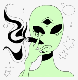 #alien #fumante #de #drogas - Transparent Aesthetic Alien, HD Png Download, Transparent PNG
