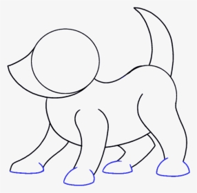 How To Draw Cartoon Dog - Line Art, HD Png Download, Transparent PNG