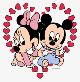 Baby Mickey And Minnie Mouse Heart Clipart Png - Baby Mickey And Minnie Mouse, Transparent Png, Transparent PNG