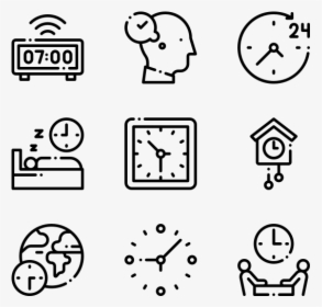 Time - Hand Drawn Social Media Icons Png, Transparent Png, Transparent PNG