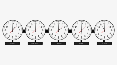 Png Time Difference - 5 Time Zone Clock, Transparent Png, Transparent PNG