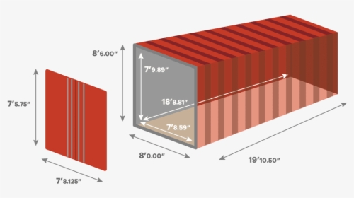 20 Foot Container Dimensions, 20 Foot Shipping Container - 20 Foot Shipping Container Dimensions, HD Png Download, Transparent PNG
