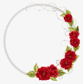 #roses #leaves #wreath #frame #border #divider #circle - Red Rose Flowers Vector, HD Png Download, Transparent PNG