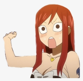 #erza Scarlet #fairytail #anime #animegirl #fun - Funny Fairy Tail Faces Erza, HD Png Download, Transparent PNG