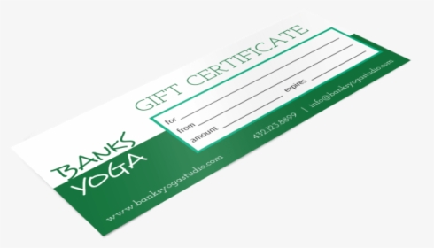 Banks Yoga Gift Certificate Template Preview - Paper, HD Png Download, Transparent PNG