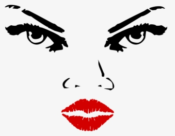 Features, Facial, Woman, Lips, Eyes, Nose, Red - Lips Clip Art, HD Png Download, Transparent PNG