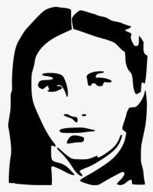 Young Woman Face Black And White Drawing, HD Png Download, Transparent PNG
