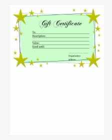 Homemade Gift Certificate Template Main Image - Printable Voucher Template Free, HD Png Download, Transparent PNG