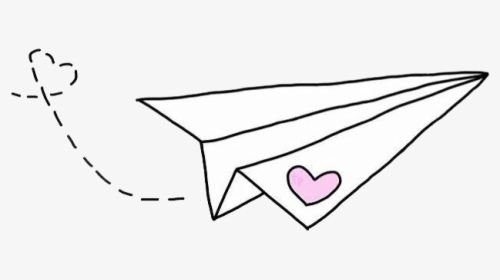 Heart We It Paper Airplane White Clipart - Paper Airplane Heart White, HD Png Download, Transparent PNG
