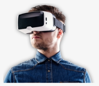 A Man Wearing Virtual Reality Goggles - Watch Phone, HD Png Download, Transparent PNG