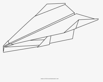 Paper Airplane Coloring Page - Sketch, HD Png Download, Transparent PNG