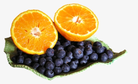 Mandarin, Blueberries, Cut, Out - Clementine, HD Png Download, Transparent PNG
