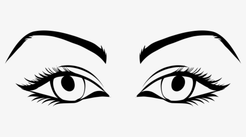 Eyes Female Game Asset Call Free Picture - Outline Image Of Eyes, HD Png Download, Transparent PNG