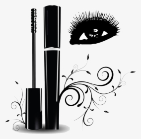 Mascara Vector Transparent - Makeup Brush Clipart Black And White, HD Png Download, Transparent PNG
