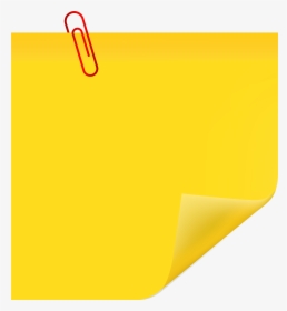 Sticky Note With Paperclip Png Clip Art - Sticky Note Yellow Clipart, Transparent Png, Transparent PNG