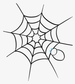 How To Draw How To Draw A Spider Web With Spider In - Colouring Pages Of Web, HD Png Download, Transparent PNG