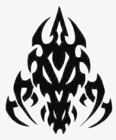 Tribal Dragon Skull - Black And White Dragon Skull, HD Png Download, Transparent PNG