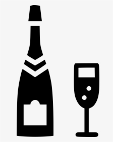 Champagne Glass Alcohol Bottle Celebrate Cheers - Champagne Free Png Icon, Transparent Png, Transparent PNG