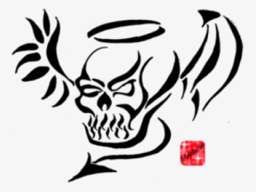 Tribal Skull Tattoos Png Transparent Images - Tribal Skull Drawing, Png Download, Transparent PNG