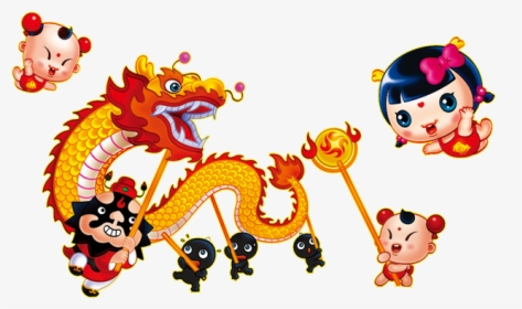 February Chinese Dance Child Dragon Cellon Lion Clipart, HD Png Download, Transparent PNG