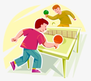 Vector Illustration Of Boys Play Game Of Ping Pong, HD Png Download, Transparent PNG