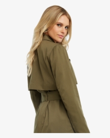 Trench Coat In Colour Burnt Olive, HD Png Download, Transparent PNG