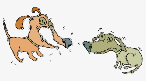 Vector Illustration Of Angry Dog Barks At Timid Dog, HD Png Download, Transparent PNG