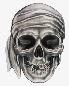 Pirate Skull Silver Coin With Smartminting Relief, HD Png Download, Transparent PNG