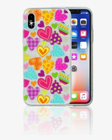 Iphone X/10/xs Mm Hearts Glitter Hybrid, HD Png Download, Transparent PNG