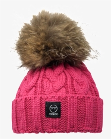Merino Wool Double Pompoms Braided Hat Base In Fuchsia, HD Png Download, Transparent PNG