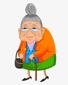 Old Lady Cartoon Free, HD Png Download, Transparent PNG