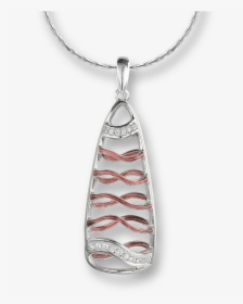 Sterling Silver Red Wave Necklace With White Sapphires, HD Png Download, Transparent PNG