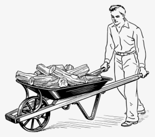 Man With Wheelbarrow, HD Png Download, Transparent PNG