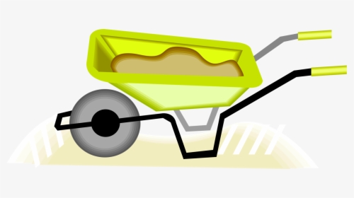 Vector Illustration Of Hand-propelled Wheelbarrow For, HD Png Download, Transparent PNG
