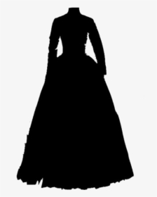 Wedding Dress Clipart Png Black And White, Transparent Png, Transparent PNG