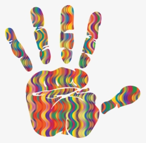 Prismatic Waves Handprint Silhouette 2 Clip Arts, HD Png Download, Transparent PNG