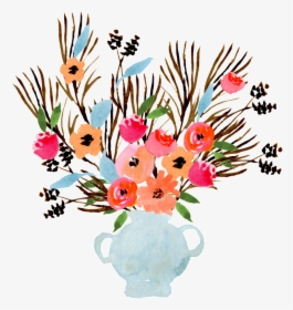 Gouache Flower Arrangement Transparent Decorative, HD Png Download, Transparent PNG