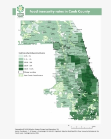 Map Of Food Insecurity Rates In Cook County, HD Png Download, Transparent PNG