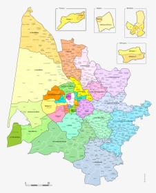 Gironde Counties Map With Names For Word And Excel, HD Png Download, Transparent PNG