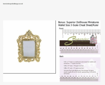 Top Design Dollhouse Miniature Scale Victorian Mirror, HD Png Download, Transparent PNG