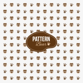 Pattern With Bear And Footprints Shapes, Background,, HD Png Download, Transparent PNG