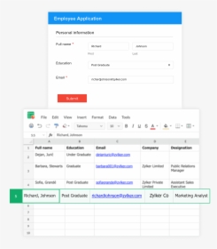 Integrate Zoho Sheet With Zoho Forms, HD Png Download, Transparent PNG