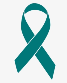 Teal Colored Ovarian Cancer Ribbon, HD Png Download, Transparent PNG