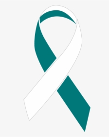 Teal And White Colored Cervical Cancer Ribbon, HD Png Download, Transparent PNG