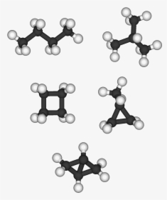 Saturated C4 Hydrocarbons Ball And Stick, HD Png Download, Transparent PNG