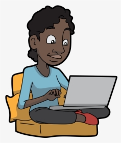 Woman With Laptop Png, Transparent Png, Transparent PNG