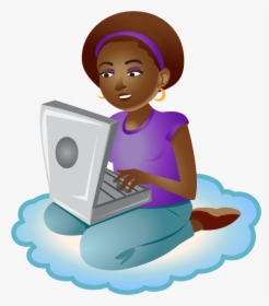 Woman With Laptop, HD Png Download, Transparent PNG